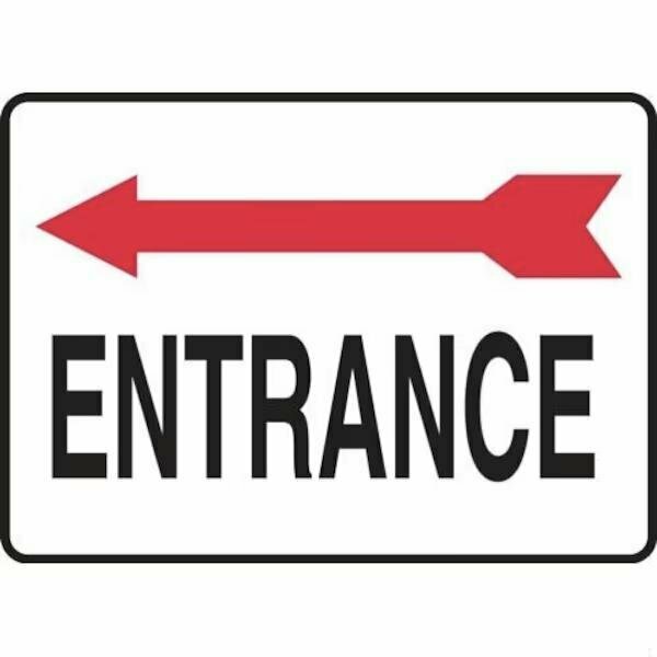 Accuform SAFETY SIGN ENTRANCE RED ARROW LEFT MADC536XL MADC536XL